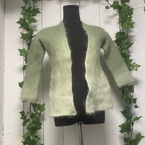Anthropologie Light Green Fuzzy Cardigan